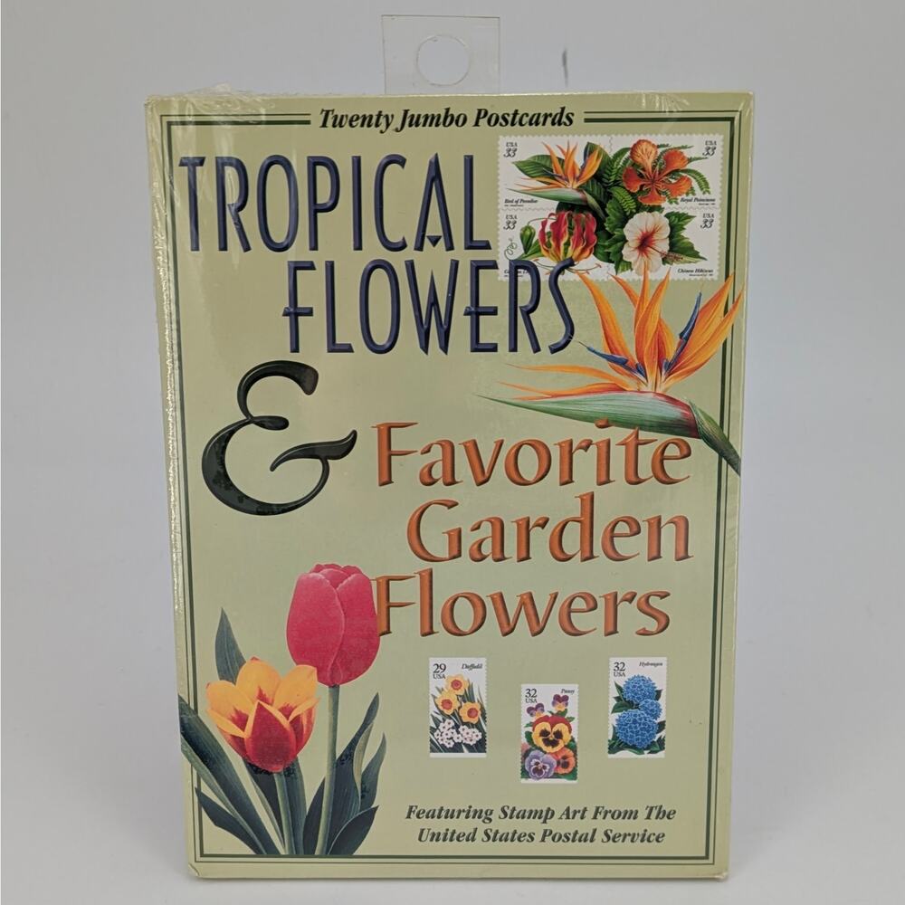 USPS Flower Jumbo Stamp Postcards 20 Pk Tropical Garden Floral Greeting Cards